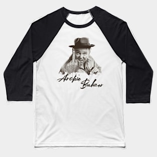 Archie Bunker // Photo Vintage Retro Look Fan Design Baseball T-Shirt